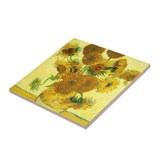 Van Gogh Sunflower Tile Tegeltje (Zijkant)