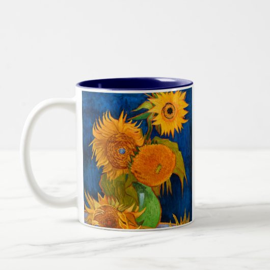 Van Gogh Sunflower Tweekleurige Koffiemok (Links)