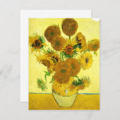 Van Gogh Sunflower Uitnodigingen (Voorkant / Achterkant)