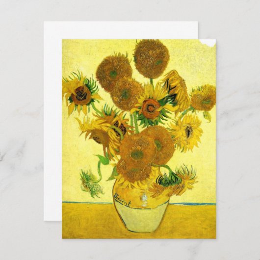 Van Gogh Sunflower Uitnodigingen (Voorkant / Achterkant)