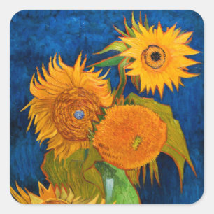 Van Gogh Sunflower Vierkante Sticker