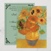 Van Gogh Sunflower Wedding Invitation Kaart (Voorkant / Achterkant)