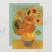 Van Gogh Sunflower Wedding Invitation Kaart (Voorkant / Achterkant)