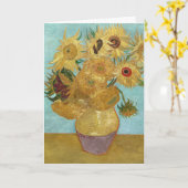 Van Gogh Sunflowers - Blue & Yellow Impressionism Kaart (Gele Bloem)
