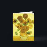 Van Gogh Sunflowers de Kaart van de Nota<br><div class="desc">Van Gogh Sunflowers notakaart. Olieverfschilderij op canvas van 1888. De vaas met Vijftien Zonnebloemen is één van geliefdste het stillevenwerken van Vincent van Gogh de. Het briljante gebruik van geel roept stil het eind van de zomer op. Een grote gift voor ventilators van zonnebloemen,  Van Gogh,  impressionisme,  en stillevenart.</div>
