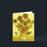 Van Gogh Sunflowers de Kaart van de Nota<br><div class="desc">Van Gogh Sunflowers notakaart. Olieverfschilderij op canvas van 1888. De vaas met Vijftien Zonnebloemen is één van geliefdste het stillevenwerken van Vincent van Gogh de. Het briljante gebruik van geel roept stil het eind van de zomer op. Een grote gift voor ventilators van zonnebloemen,  Van Gogh,  impressionisme,  en stillevenart.</div>