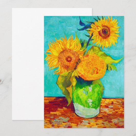 Van Gogh Sunflowers  Save The Date (Voorkant / Achterkant)