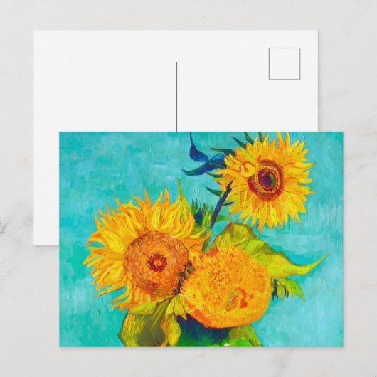 Van Gogh Sunflowers Uitnodiging Briefkaart (Voorkant / Achterkant)