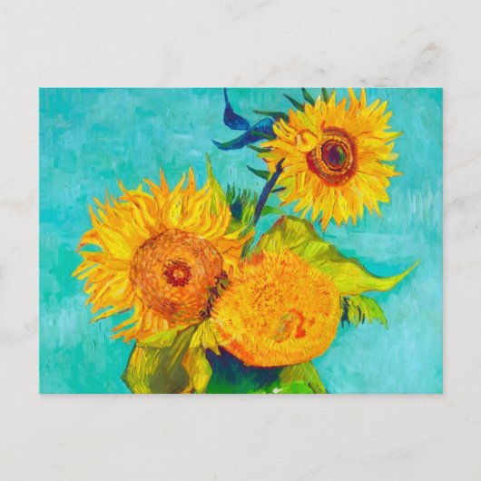 Van Gogh Sunflowers Uitnodiging Briefkaart (Voorkant)
