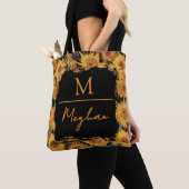 Van Gogh Sunflowers Yellow Black Monogram  Tote Bag (Dichtbij)