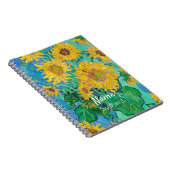  Van Gogh Sunflowers Yellow Flowers Custom Name Notitieboek (Rechterzijde)