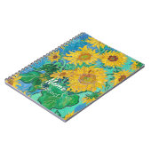  Van Gogh Sunflowers Yellow Flowers Custom Name Notitieboek (Linkerzijde)
