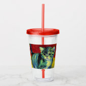 Van Gogh Tabby Cat Acryl Drinkbeker (Voorkant)