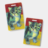 Van Gogh Tabby Cat Badge (Voor- en achterkant)
