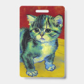 Van Gogh Tabby Cat Badge (Achterkant)