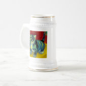 Van Gogh Tabby Cat Bierpul (Voorkant links)