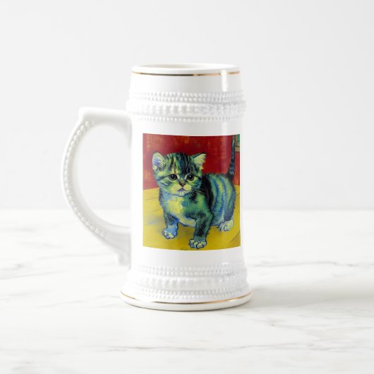 Van Gogh Tabby Cat Bierpul (Links)