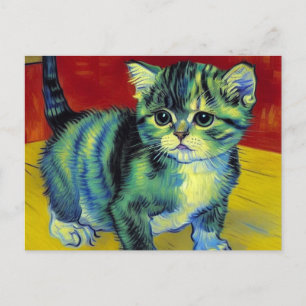 Van Gogh Tabby Cat Briefkaart