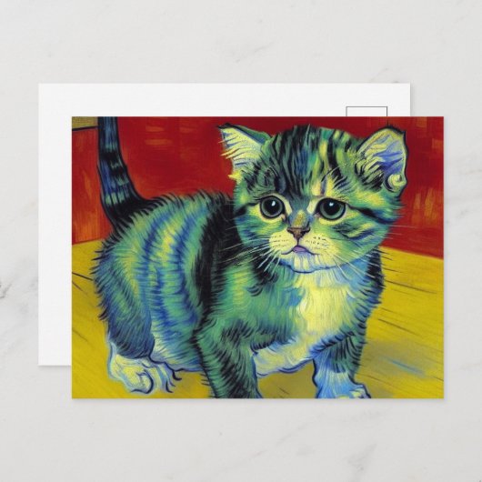 Van Gogh Tabby Cat Briefkaart (Voorkant / Achterkant)