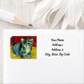 Van Gogh Tabby Cat Etiket (Insitu)