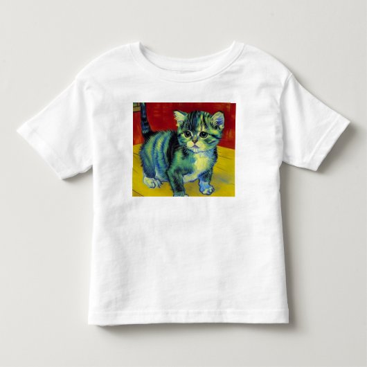 Van Gogh Tabby Cat Kinder Shirts (Voorkant)
