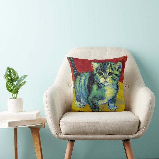 Van Gogh Tabby Cat Kussen (Stoel)