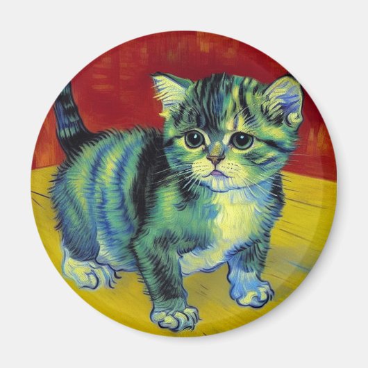 Van Gogh Tabby Cat Magneet (Voorkant)