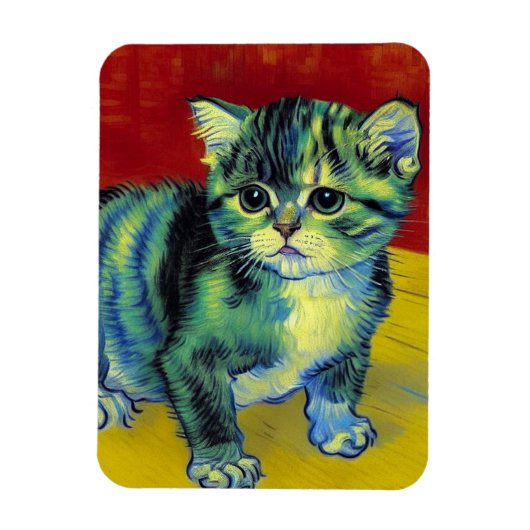 Van Gogh Tabby Cat Magneet (Verticaal)