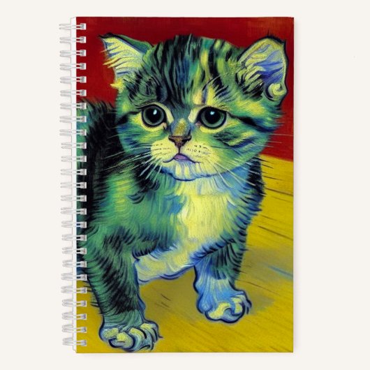 Van Gogh Tabby Cat Notitieboek (Voorkant)