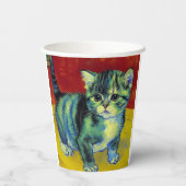 Van Gogh Tabby Cat Papieren Bekers (Achterkant)