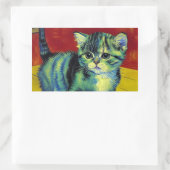 Van Gogh Tabby Cat Rechthoekige Sticker (Tas)