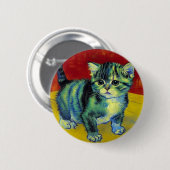 Van Gogh Tabby Cat Ronde Button 5,7 Cm (Voorkant /achterkant)