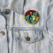 Van Gogh Tabby Cat Ronde Button 5,7 Cm (In situ)
