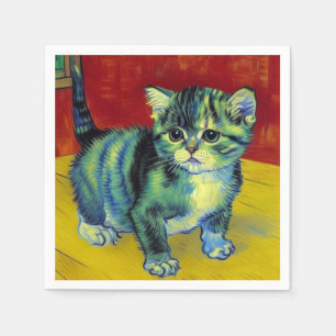 Van Gogh Tabby Cat Servet