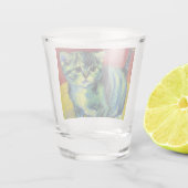 Van Gogh Tabby Cat Shot Glas (Achterkant)