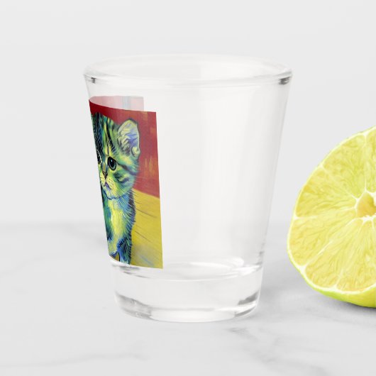 Van Gogh Tabby Cat Shot Glas (Rechts)