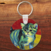 Van Gogh Tabby Cat Sleutelhanger (Achterkant)