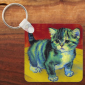 Van Gogh Tabby Cat Sleutelhanger (Voorkant)
