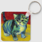 Van Gogh Tabby Cat Sleutelhanger (Achterkant)