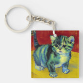 Van Gogh Tabby Cat Sleutelhanger (voorkant)