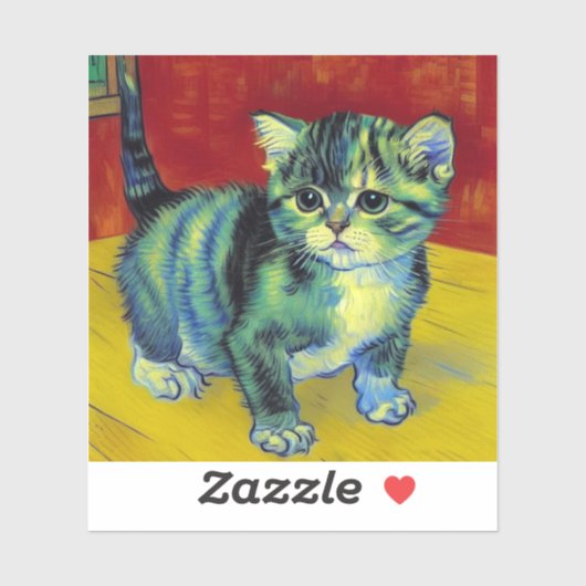 Van Gogh Tabby Cat Sticker (Vel)