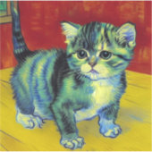 Van Gogh Tabby Cat Sticker (Voorkant)