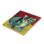 Van Gogh Tabby Cat Tegeltje (Zijkant)