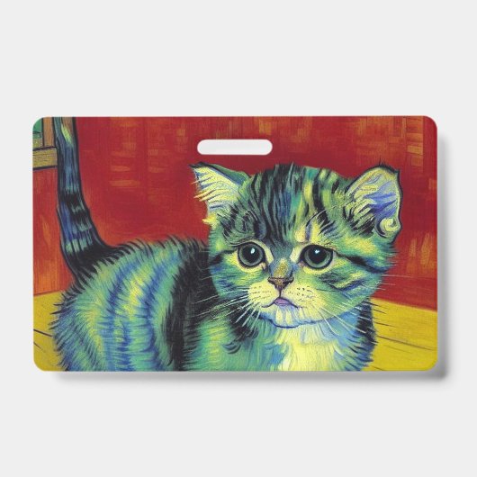 Van Gogh Tabby Kat Badge (Voorzijde)