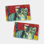 Van Gogh Tabby Kat Badge (Voor- en achterkant)