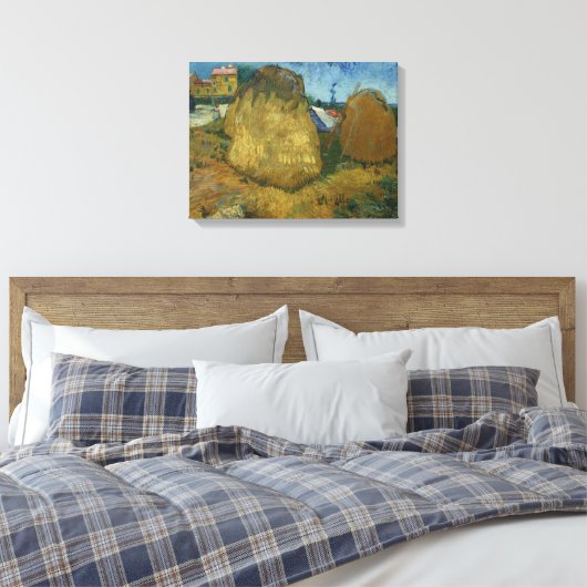 Van Gogh TarweStacks in Provence Canvas Afdruk (Insitu (Slaapkamer))