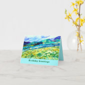 VAN GOGH "Tarweveld achter Saint Paul" Verjaardag Kaart (Gele Bloem)