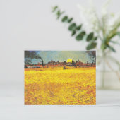 Van Gogh Tarweveld bij Sunset Classic Landschap Briefkaart (Staand voorkant)