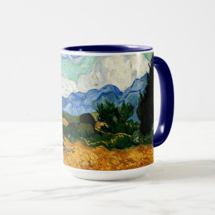 Van Gogh - Tarweveld met cipres Mok
