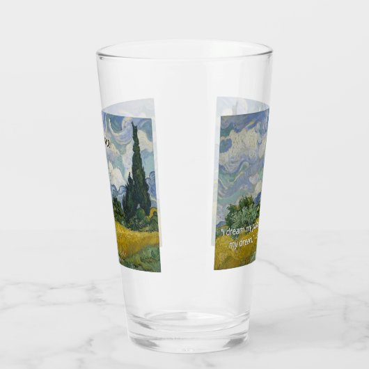 Van Gogh Tarweveld met cipressen Aangepaste naam Glas (Links)